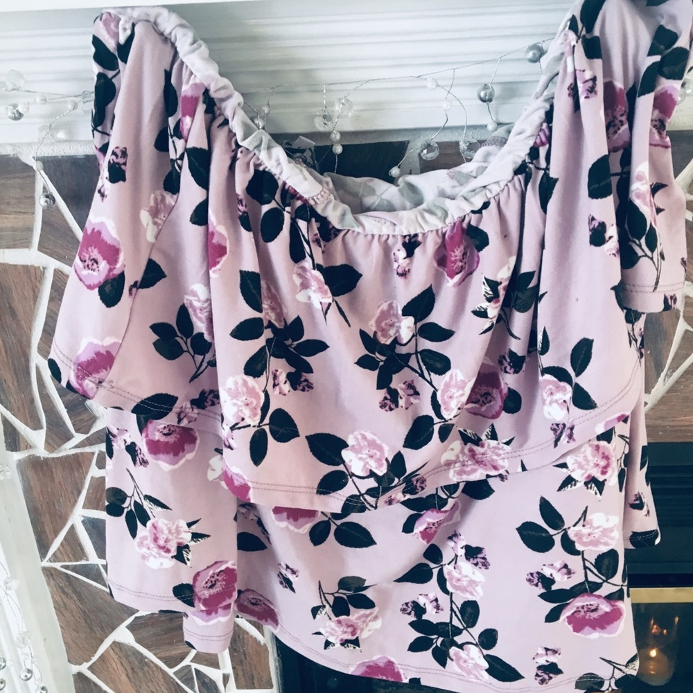Lilac floral modal fabric crap top